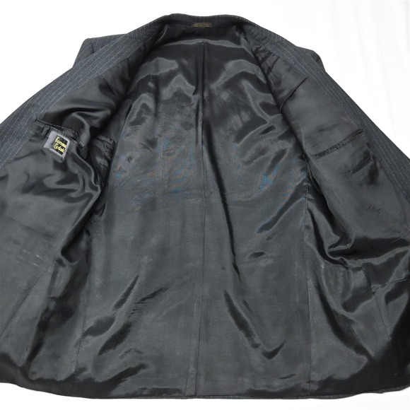 Vtg Foreman & Clark 40R Gray Stripe Flannel Mens‎ Sport Coat Suit Jacket - Picture 6 of 12